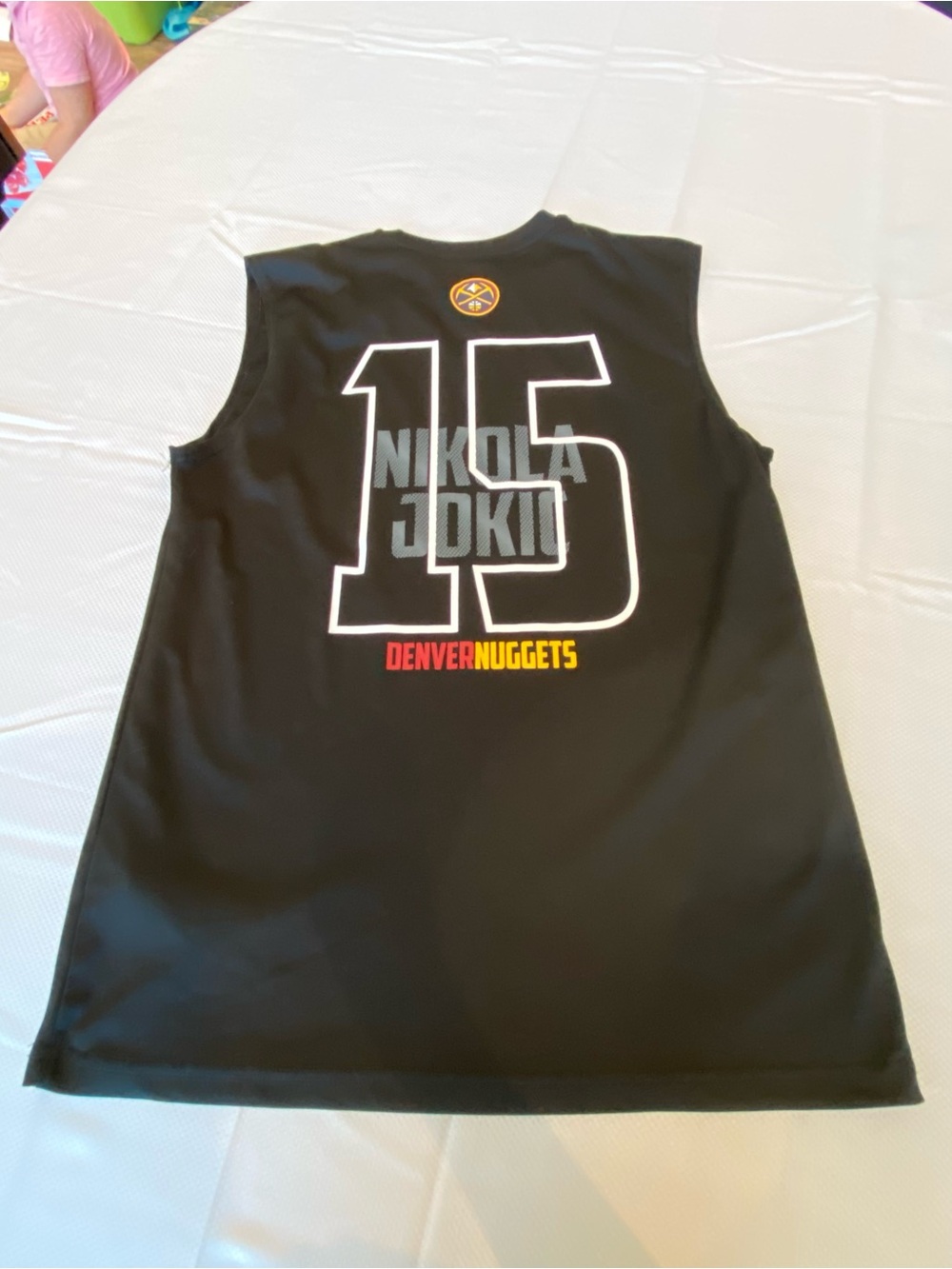 NBA Black Athletic Pullover with Red, Blue and White Logo - size L